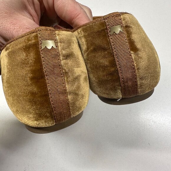 Birdies Starling Slipper Flat in Amber Velvet Faux Fur Lined Womens Size 9 - Picture 5 of 11